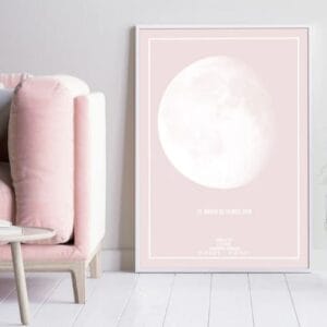 Personlig måne plakat til barnedåb
